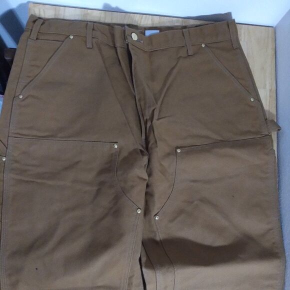 DS Vintage Carhartt Double Knee Chore Pants Dungarees 42x30 - Picture 2 of 8